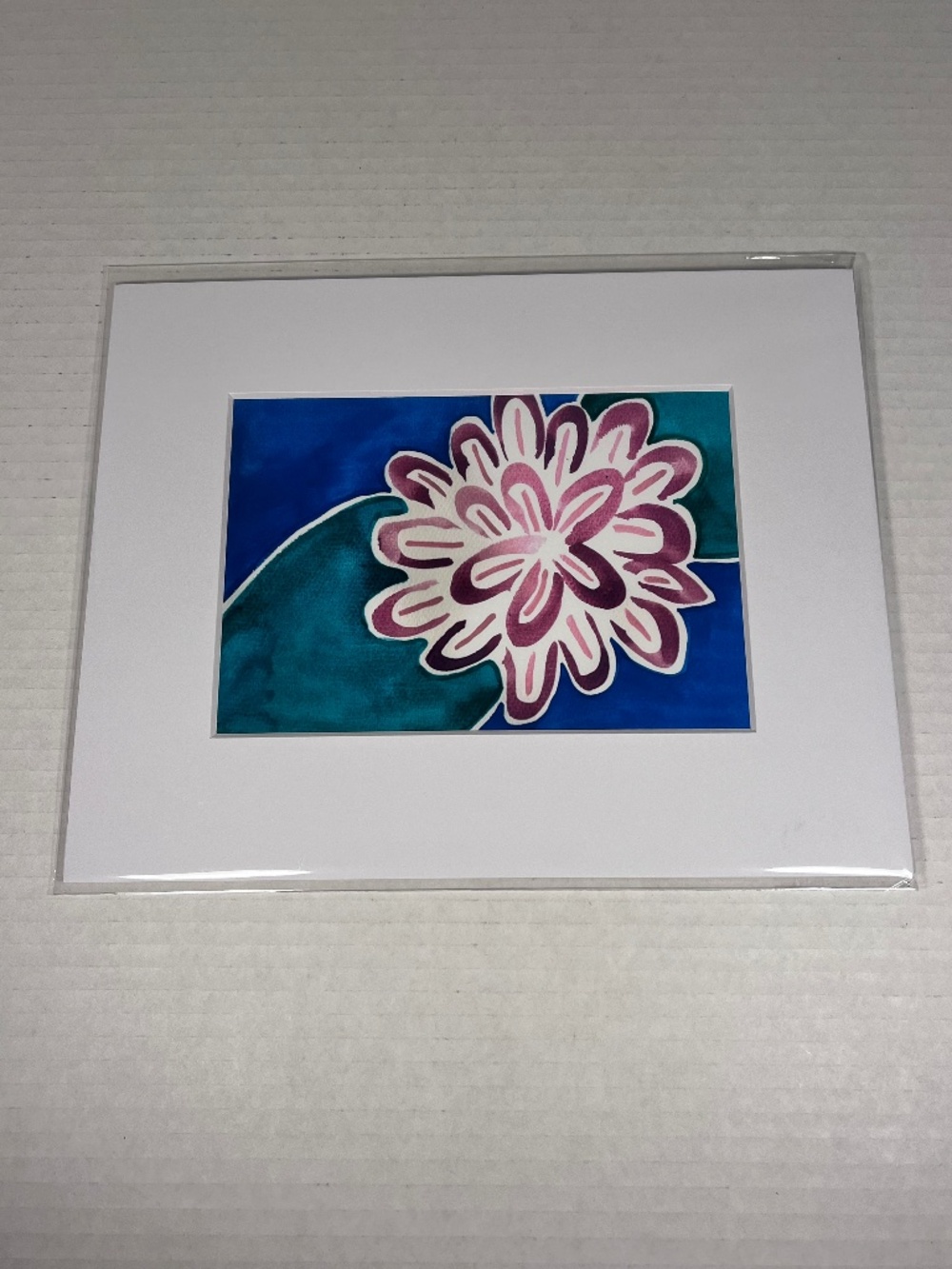 Purple Flower Watercolor Painting Art Print 10x8in Matt 5x7in Photo